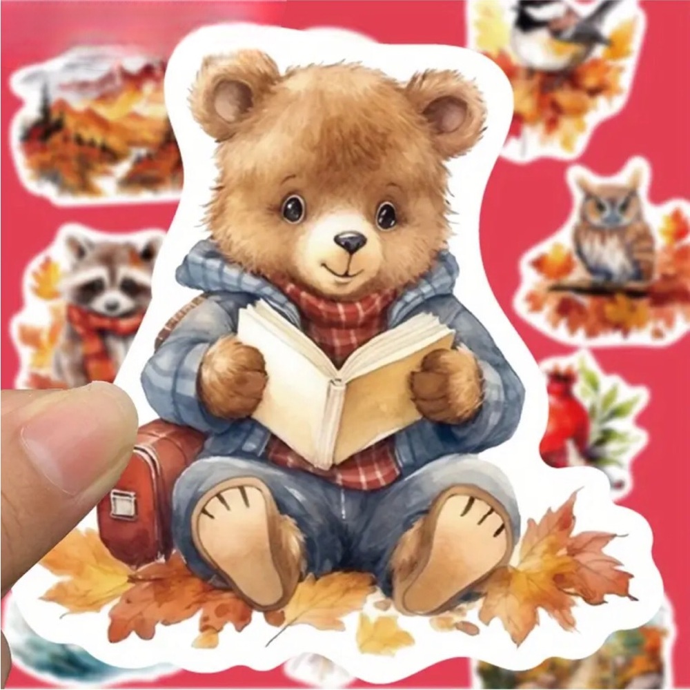 Set of 50 Autumn Individual Shaped Stickers
